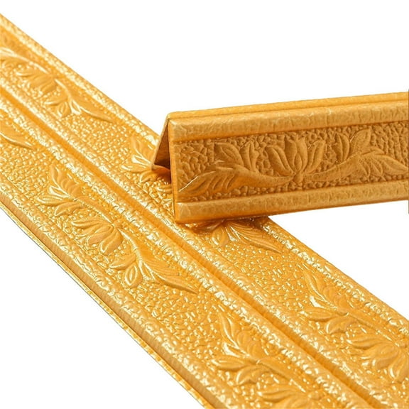 1PCS 90x 3 In Self Adhesive Flexible Foam Molding Trim, 3D Sticky Decorative Wall Trim Lines Skirting Baseboard Wallpaper Border Waterproof Wall Sticker