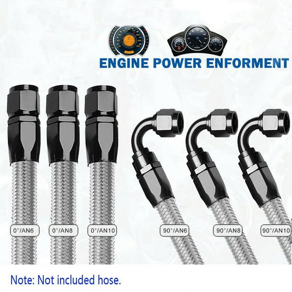 1PCS AN6 AN8 AN10 Hose End Fitting Adapter Hose Separator for Oil/Gas/Fuel Line Hose 0/90 Degree, AN8-0 Degree