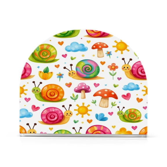 1PCS Acrylic Napkin Holder Holds 50-60 Napkins for Tables Kitchen Decorative Paper Tissue Organization Cartoon-colored Snail