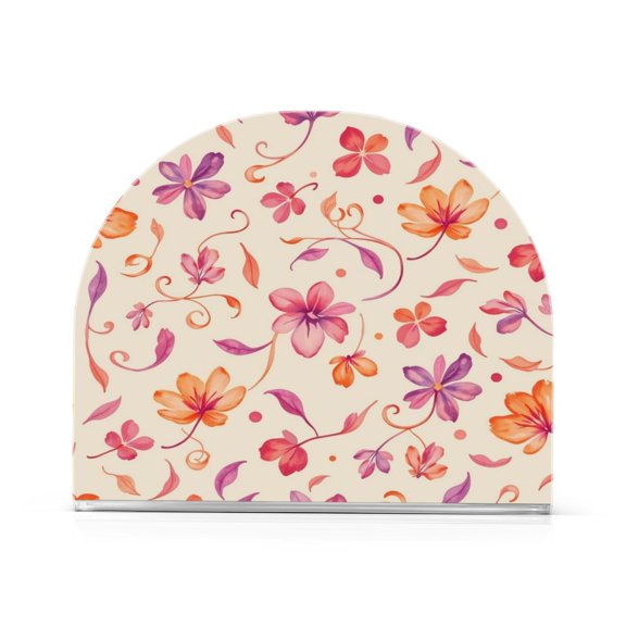 1PCS Acrylic Napkin Holder Holds 50-60 Napkins for Tables Kitchen Decorative Paper Tissue Organization Curled Leaf Pattern