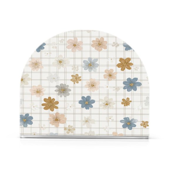 1PCS Acrylic Napkin Holder Holds 50-60 Napkins for Tables Kitchen Decorative Paper Tissue Organization Delicate Pastel Flowers Pattern