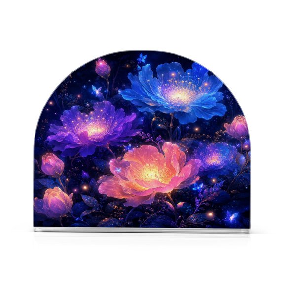 1PCS Acrylic Napkin Holder Holds 50-60 Napkins for Tables Kitchen Decorative Paper Tissue Organization Luminous Fantasy Floral Pattern