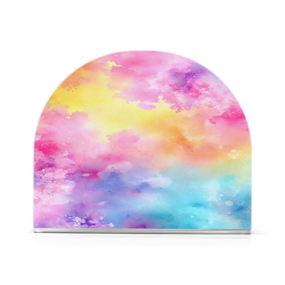 1PCS Acrylic Napkin Holder Holds 50-60 Napkins for Tables Kitchen Decorative Paper Tissue Organization Pastel Rainbow Flowers