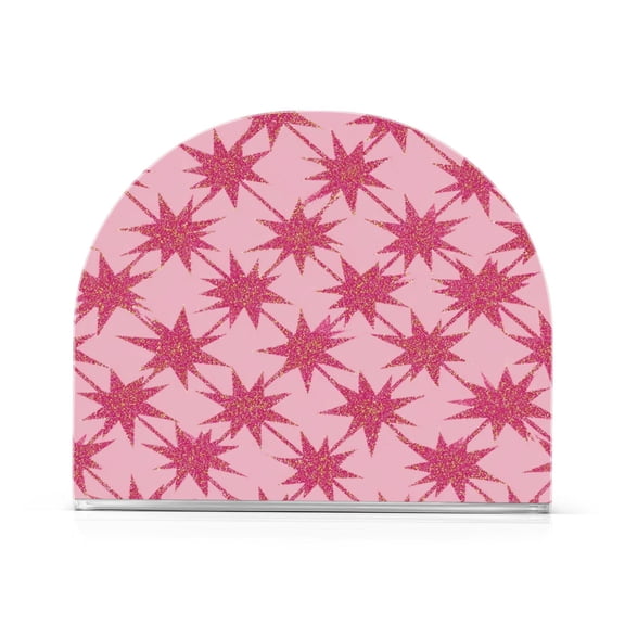 1PCS Acrylic Napkin Holder Holds 50-60 Napkins for Tables Kitchen Decorative Paper Tissue Organization Shiny Purple-red Star Pattern