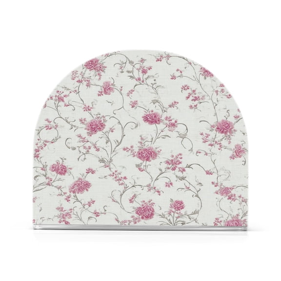 1PCS Acrylic Napkin Holder Holds 50-60 Napkins for Tables Kitchen Decorative Paper Tissue Organization Small Pink Floral Pattern