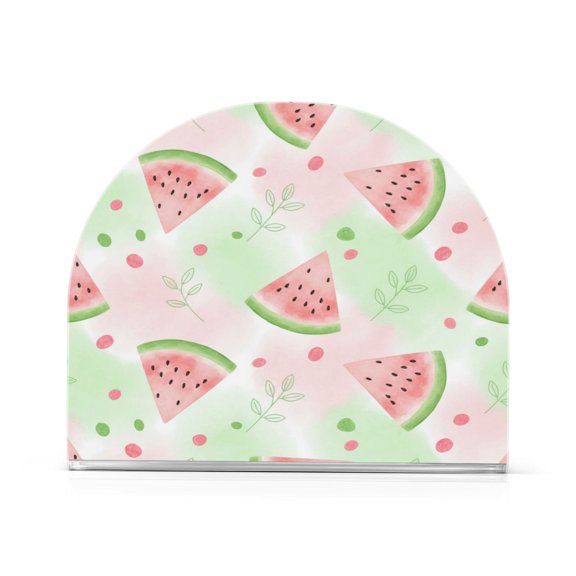1PCS Acrylic Napkin Holder Holds 50-60 Napkins for Tables Kitchen Decorative Paper Tissue Organization Triangular Watermelon Slice Pattern
