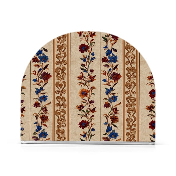 1PCS Acrylic Napkin Holder Holds 50-60 Napkins for Tables Kitchen Decorative Paper Tissue Organization Vertical Floral Decorative Strip