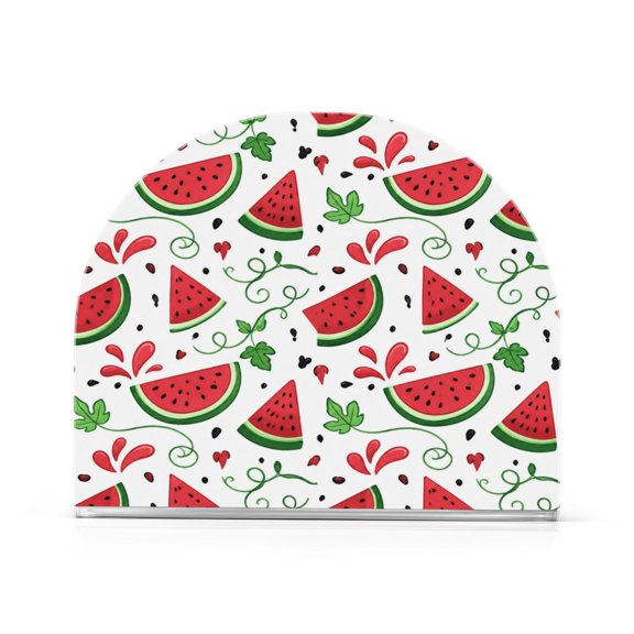 1PCS Acrylic Napkin Holder Holds 50-60 Napkins for Tables Kitchen Decorative Paper Tissue Organization Watermelon Decorative Pattern