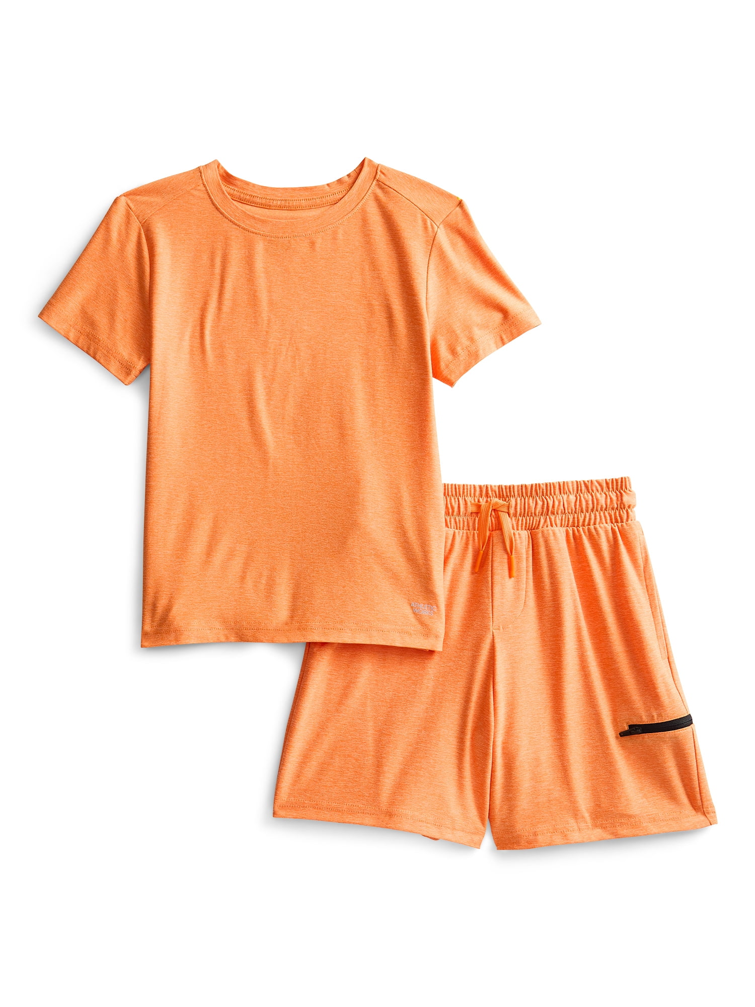 Athletic Works Boys' ButterCore Tee and Shorts Set, 2-Piece, Sizes 4-18 & Husky