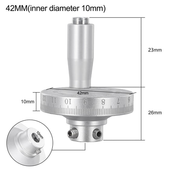 1PCS Aluminum Alloy Lathe Hand Wheel Slide Handwheel Scale Hand Wheel 42mm Wheel