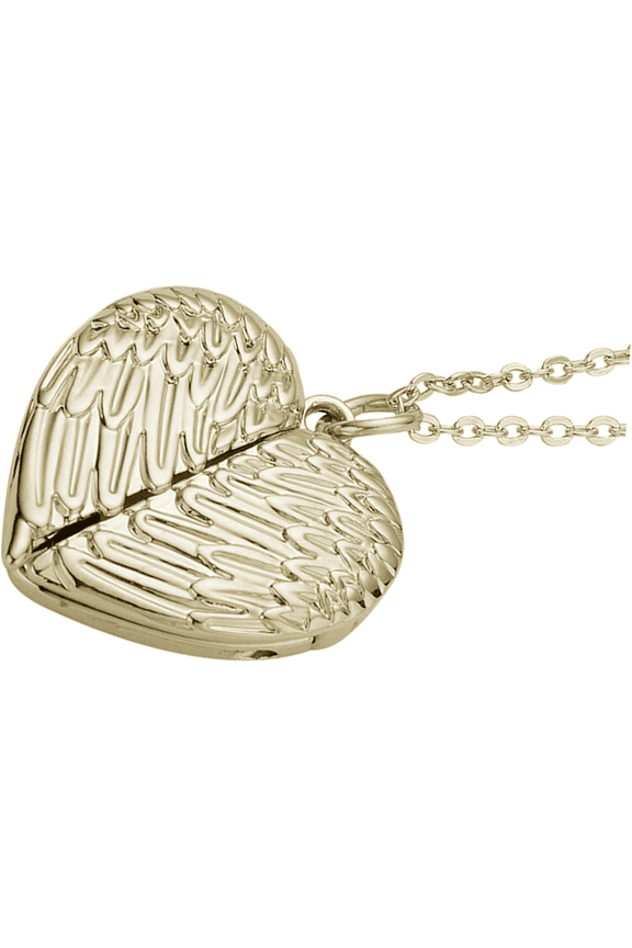 1PCS Angel Wings Necklace for Women, Dainty Cute Heart Locket Necklace Personalized Memorial Jewelry Gifts for Mom, Love Statement Jewelry Gift for Wife(Gold)