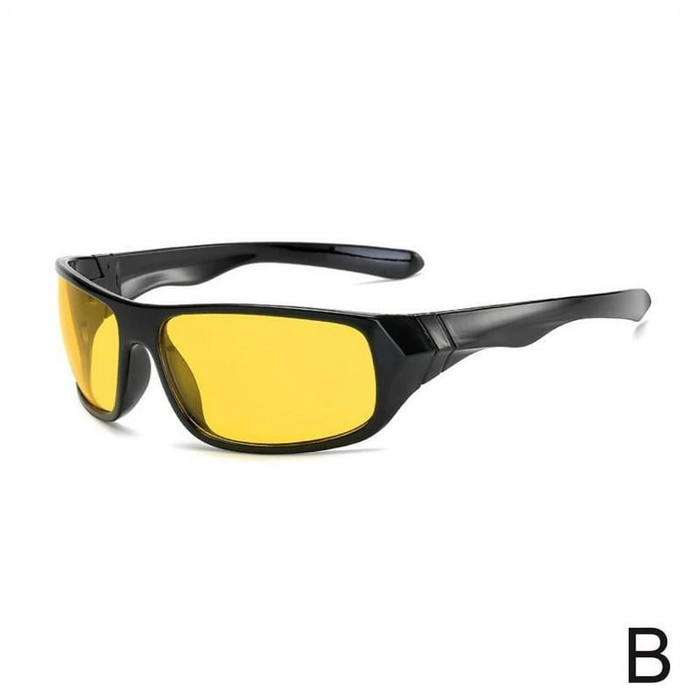 1PCS Anti Glare Yellow Tinted Night Vision Driving Goggles Glasses