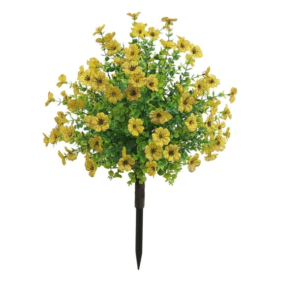 1PCS Artificial Ball Trees Outdoor with Ground Spike, Violet UV Resistant Faux Shrubs Fake Potted Plants Bushes for Porch Garden, 13.7*21in, 1PCS