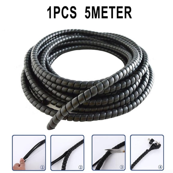 1PCS Black Hydraulic Hose Guard/Cable Protection/Spiral Wound 5m D-8/10/12mm
