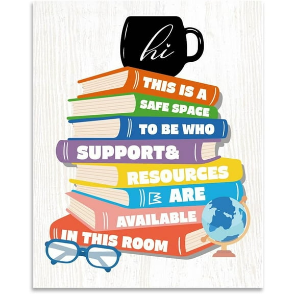 1PCS Books Wall Art Prints Vintage Inspirational Quotes Coffee Cup Paper Poster Print Poster Board Art White Cardboard Drawing Colorful Background Home Room Decor 28x35cm Mixed Color
