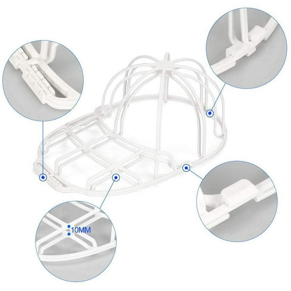 1PCS Cage Baseball Hat Washing Frame , Durable and flexible, for Adult/Kid's Hat Washer,White