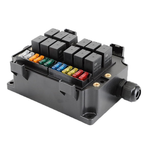1PCS Car 12V 12-Way Fuse Relay Box with 5-Pin 40A Relays and Fuses For Car Truck