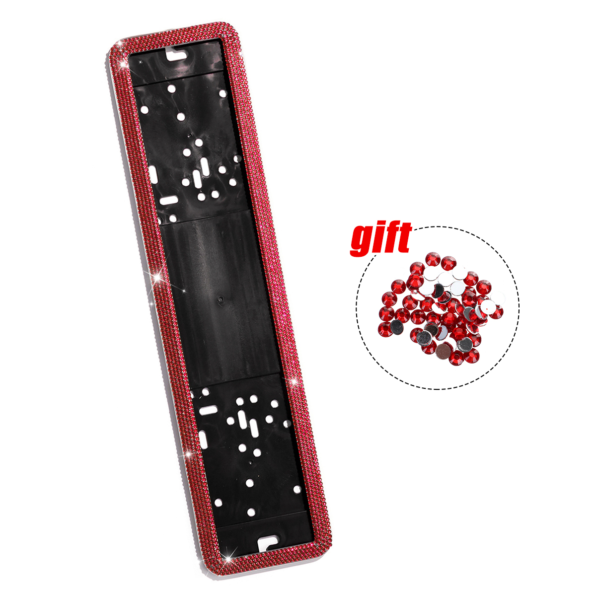 1PCS Car Licence Number Plate Frame Crystal Diamonds European License