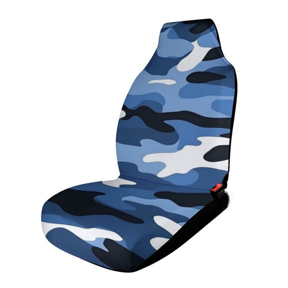1PCS Car Seat Cover Reduces Wear And Is Easy To Install And The Fabric Is Soft And Comfortable And Flexible For Most Car Seats Vector Camouflage Pattern Blue_2