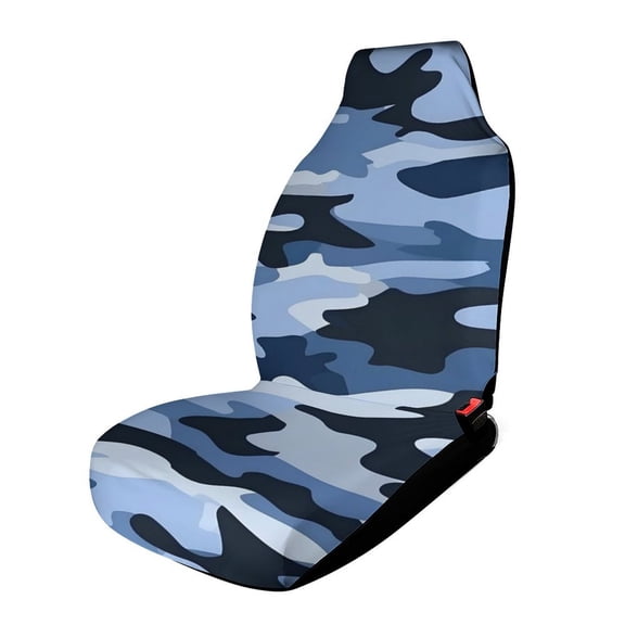 1PCS Car Seat Cover Reduces Wear And Is Easy To Install And The Fabric Is Soft And Comfortable And Flexible For Most Car Seats Vector Camouflage Pattern Blue_4