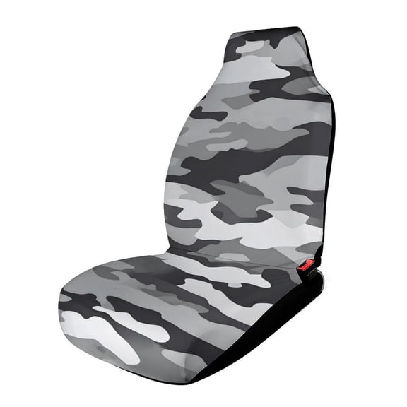1PCS Car Seat Cover Reduces Wear And Is Easy To Install And The Fabric Is Soft And Comfortable And Flexible For Most Car Seats Vector Camouflage Pattern Gray_1