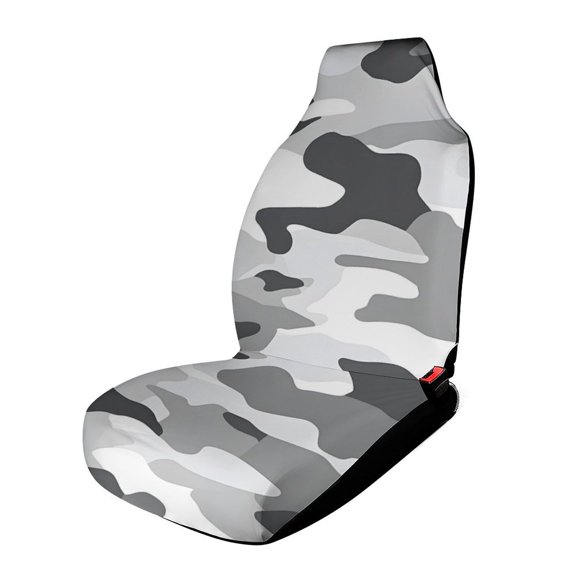 1PCS Car Seat Cover Reduces Wear And Is Easy To Install And The Fabric Is Soft And Comfortable And Flexible For Most Car Seats Vector Camouflage Pattern Gray_2