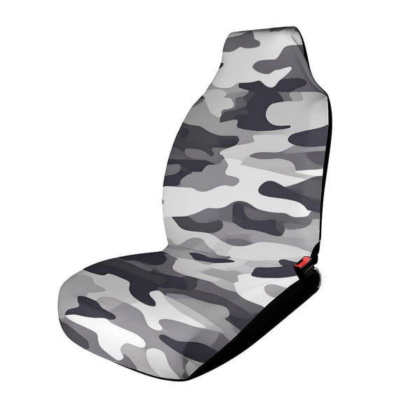 1PCS Car Seat Cover Reduces Wear And Is Easy To Install And The Fabric Is Soft And Comfortable And Flexible For Most Car Seats Vector Camouflage Pattern Gray_4