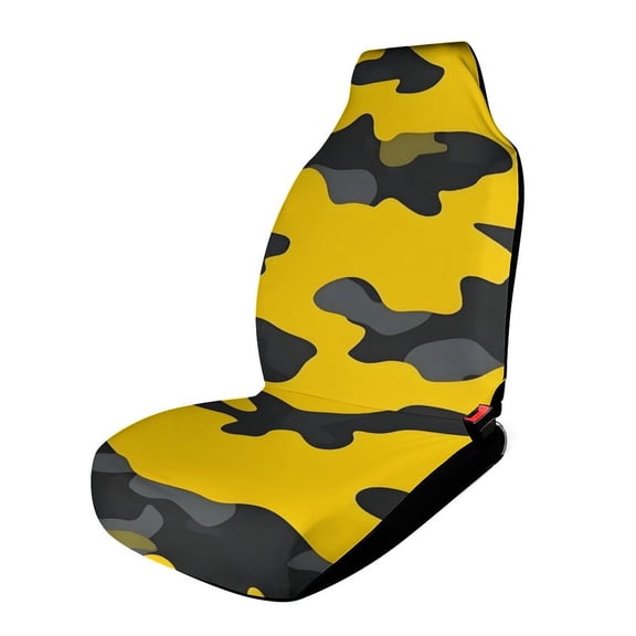 1PCS Car Seat Cover Reduces Wear And Is Easy To Install And The Fabric Is Soft And Comfortable And Flexible For Most Car Seats Vector Camouflage Pattern Yellow_2