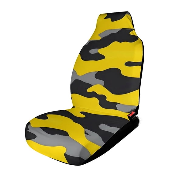 1PCS Car Seat Cover Reduces Wear And Is Easy To Install And The Fabric Is Soft And Comfortable And Flexible For Most Car Seats Vector Camouflage Pattern Yellow_4