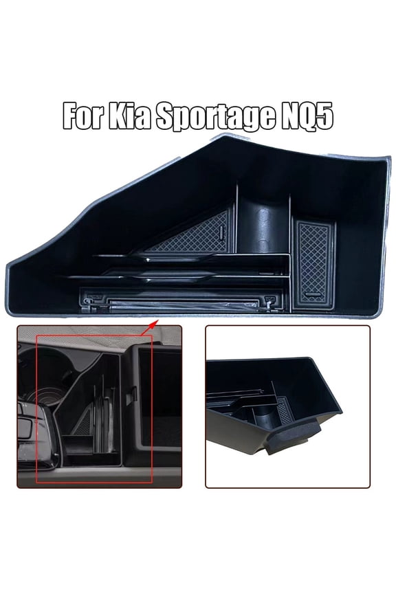 1PCS Car Storage Box For Kia Sportage NQ5 2021-2024 ABS Vehicle Central Console Storage Box Tray Black Accessories Plug-and-Play
