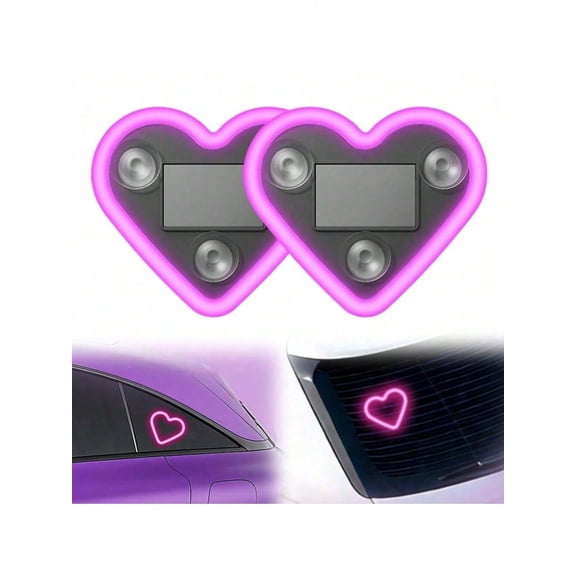 1PCS Car Triangle Window Solar Heart Light LED Ambient Heart Lights For Car With 5 Lighting Modes Solar Powered Waterproof Heart Shaped Mood Light