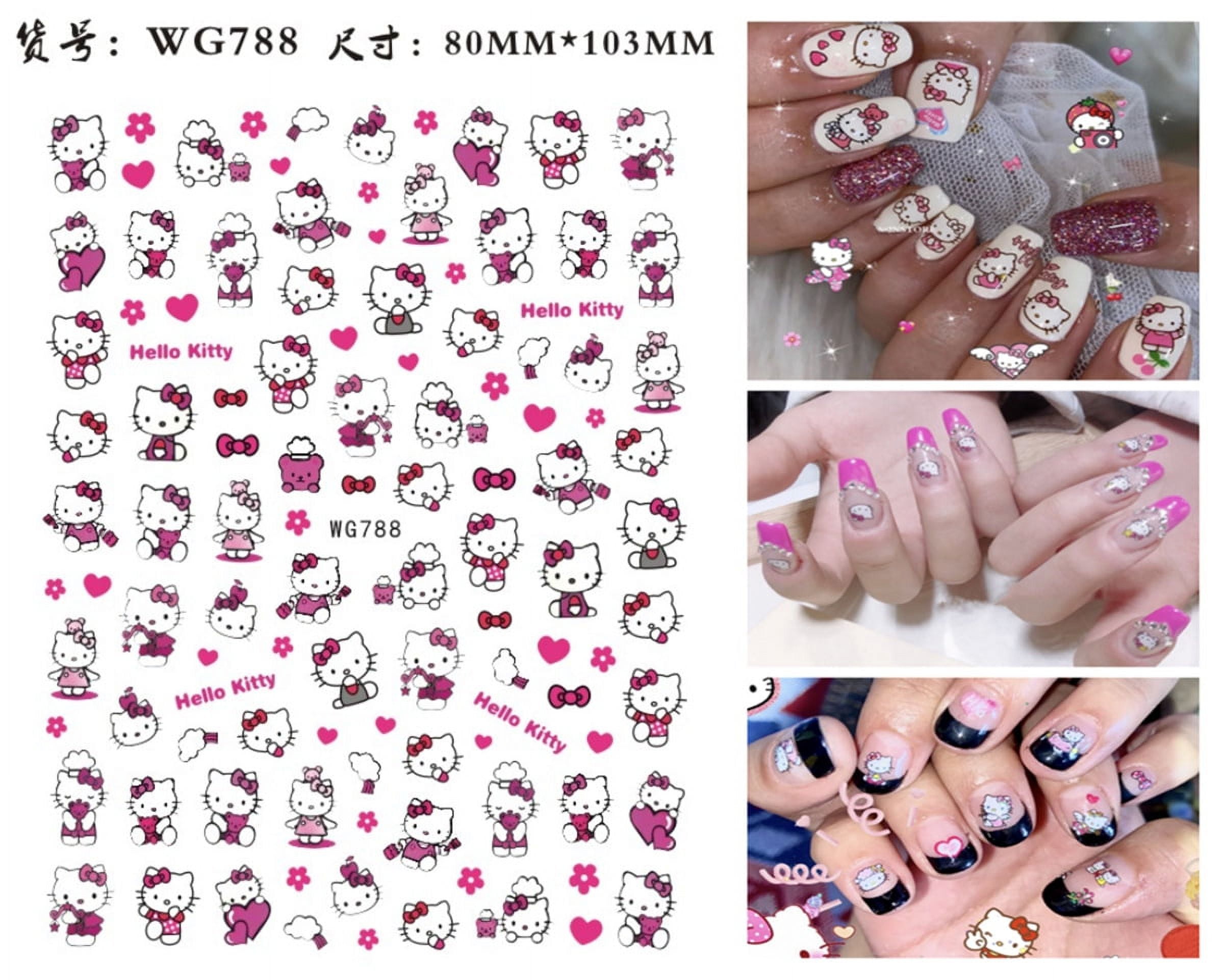 1PCS Cartoon Hello Kitty 3D Sanrio Nail Stickers Nail Art Accessories