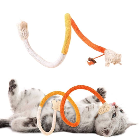 1PCS Cat Chew Rope for Teeth - Cotton Durable Cat Chew Toys, Teeth Cleaning Interactive Cat Toy for Kittens Adult Cats Puppy Breeds Indoor Use,Cat Chew Stick Cat Teething Toys Red,27.5 Inch,Yellow