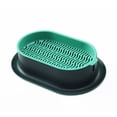 thumbnail image 1 of 1PCS Cat Grass Planter Pot, Dark Green Standard Size Wave Design Catnip Growing Kit, No Seeds Included, 1 of 5