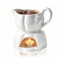 thumbnail image 1 of Waxgamo Gravy Boat with Warmer, 16.2Oz Pumpkin Dripless Gravy Bowl with Handle & Spout for Salad Dressings Milk, Warming Sauces, Creamer, Broth, Black Pepper, 1 of 8