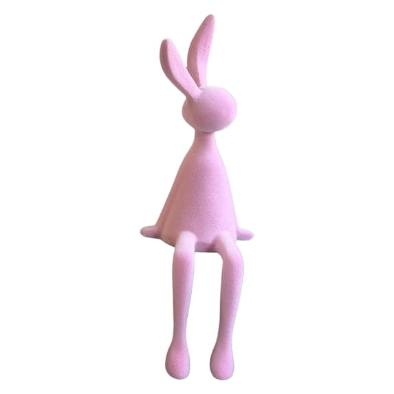 1PCS Ceramic Rabbit Figurine Rabbit Statue Shelf Sitter Decor, Long-Eared Sitting Bunnies Sculpture for Home Bookshelf Mantel Elegant Art Decor for Birthday Gift