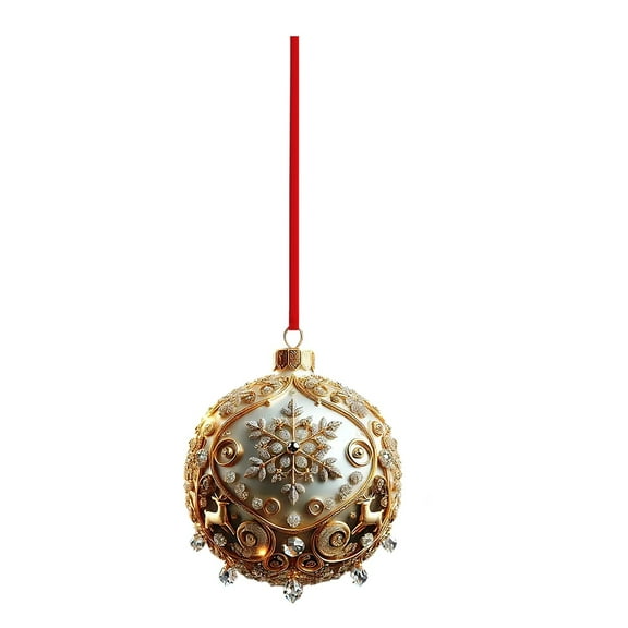 1PCS Christmas Ball 2D Flat Acrylic Pendant Christmas Tree Decoration Hanging Balls for Holiday Wedding Party Decoration