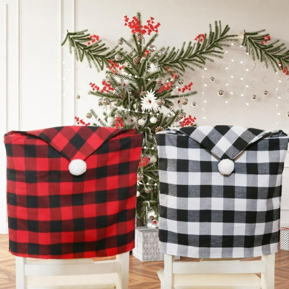 1PCS Christmas Chair Covers,Christmas Decoration Santa Claus Hat Slipcover Xmas Chair Back Cover for Christmas Dinning Room Xmas Restaurant Hoilday Festival Party Decoration