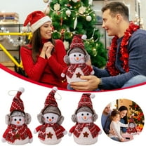 1PCS Christmas Doll Decoration, Snowman Doll Ornament Plush Christmas Snowman for Tabletop Decoration