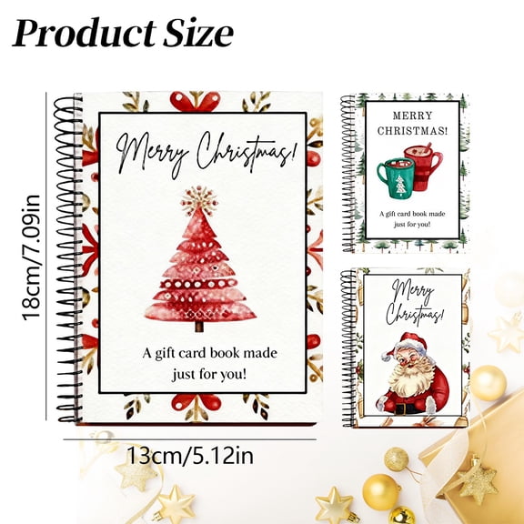 Crad Frame Christmas Gift Card Book, Merry Christmas Gift Card Booklet 6x8 Inch ...