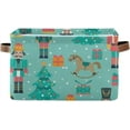 thumbnail image 1 of 1PCS Christmas Nutcrackers Large Collapsible Storage Bins,Canvas Fabric Foldable Storage Bins with Handles Open Home Storage Bins Boxes Toy Storage Basket Home Decor, 1 of 7