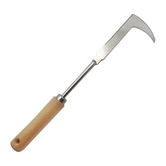 1PCS Crack Weeder, Stainless Steel L-Shaped Weeder Tool with Wood Handle, Heavy Duty Sidewalk Weeder Puller Spatula for Garden Patio, Gardening Hand Tool