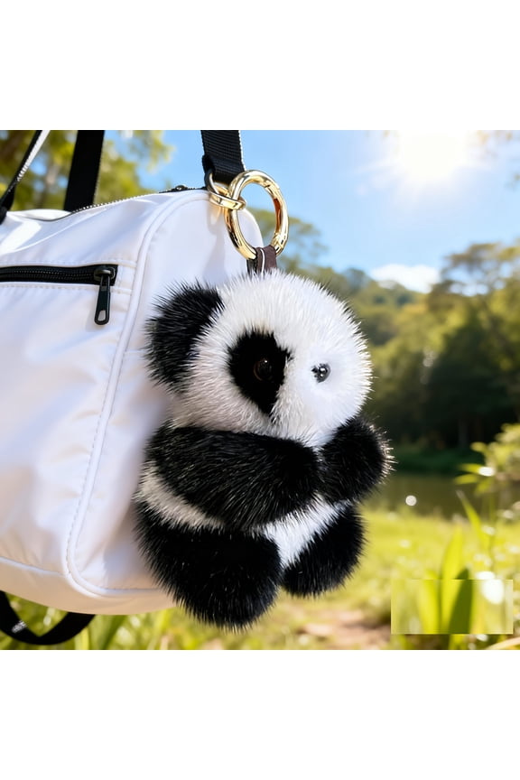 1PCS Cute Plush Panda Keychain Pendant, Suitable For Car Keys, Coin Purse, Bag Decoration Pendant