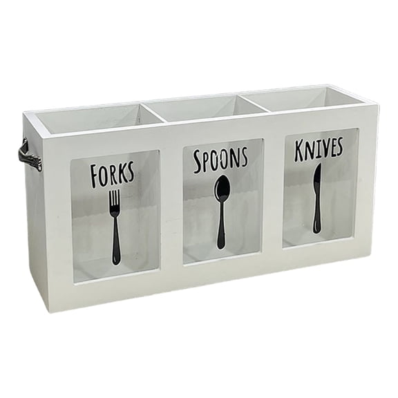 1PCS Cutlery Storage Organizer,Plastic Silverware Holder,Silverware Caddy 3 Compartments Tableware Plastic Holder for Kitchen Storage Indoor Outdoor Decoration Supplies