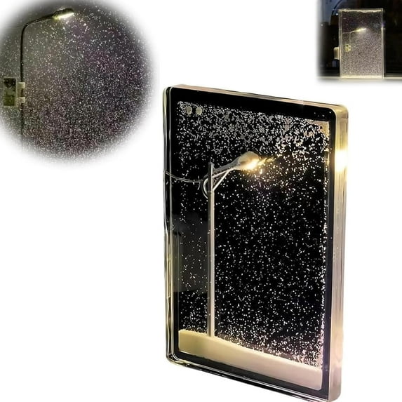 1PCS DIY Snow Scenery Night Light,2026 New Handmade DIY Christmas Snowy Night Street Lamps Night Light,Snow Scenery Street Lamp Snowflake Lamp for Bedroom Christmas Indoor Party Decoration