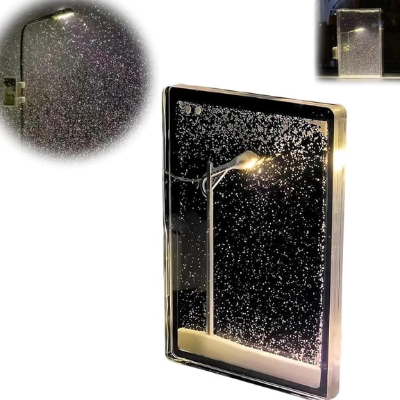 1PCS DIY Snow Scenery Night Light,2026 New Handmade DIY Christmas Snowy Night Street Lamps Night Light,Snow Scenery Street Lamp Snowflake Lamp for Bedroom Christmas Indoor Party Decoration