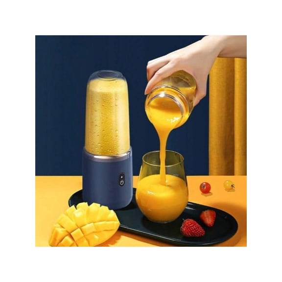 1PCS Dark Blue Personal Blender For Shakes And Smoothies, Portable Mixer, Fruit Juicer USB Rechargeable With 6 Blades, Handheld Blenders For Sports Travel And Outdoors, Small Electric Mini Blender