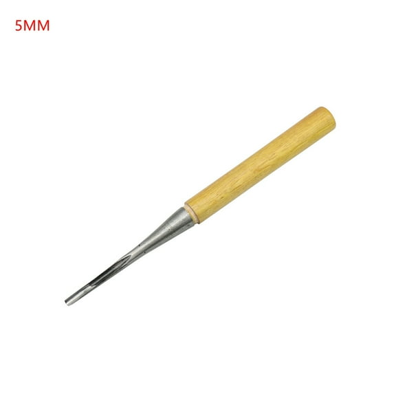 1PCS Deep Round Carving Chisel Hardwood Handle Round Shank Carving Chisels Woodworking Hobby Making Hand Forged Engraving Knife (5MM)