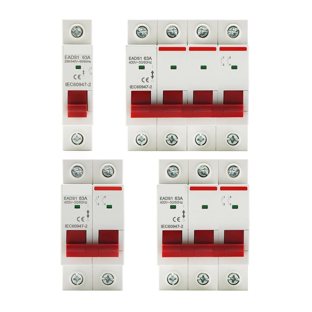 1PCS Din Rail 1P 2P 3P 4P 40A 63A 100A 125A Knife Main Switch Isolating Switch for Home Industrial Use Circuit Breaker AC 230V 400V