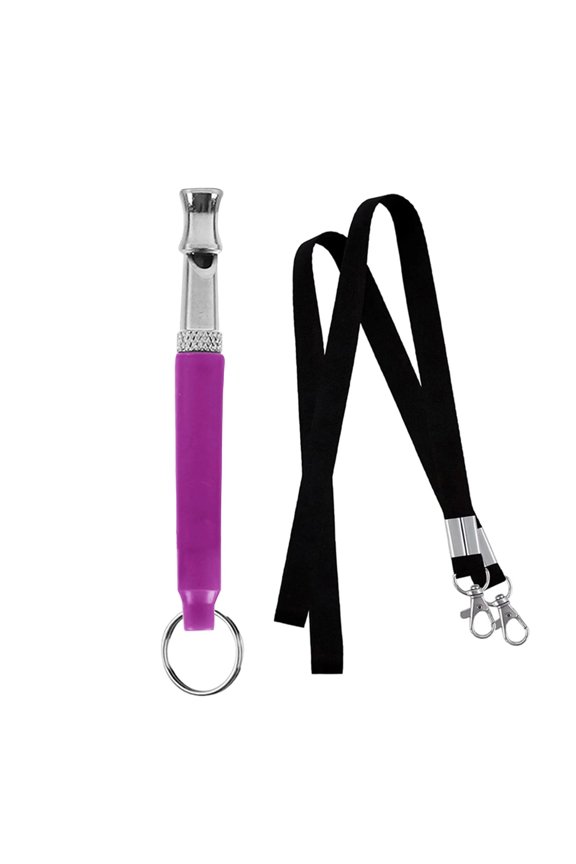 1PCS Dog Whistle to Stop Barking, Adjustable Ultrasonic Dog Whistle 304 Stainless Steel Silent Training Whistle for Bark Control Recall with Lanyard(Purple)